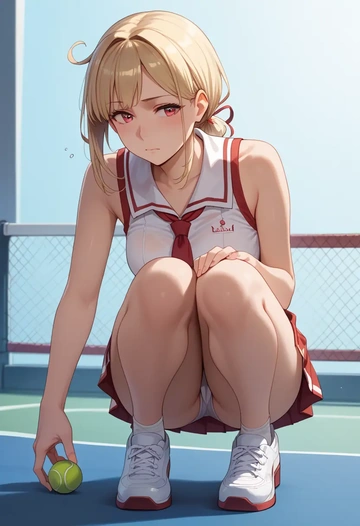 kantai_collection,yuudachi_kai_ni_(kancolle),tennis skirt  - AI generated anime art