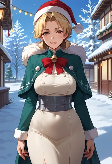 kantai_collection,yuudachi_kai_ni_(kancolle),Christmas,dress  - AI generated anime art