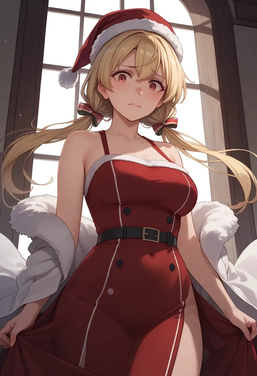 kantai_collection,yuudachi_kai_ni_(kancolle),Christmas,red velvet dress  - 