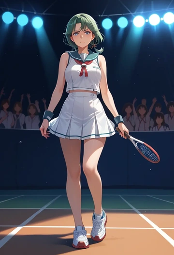 kantai_collection,yuugumo_(kancolle),tennis skirt  - AI generated anime art