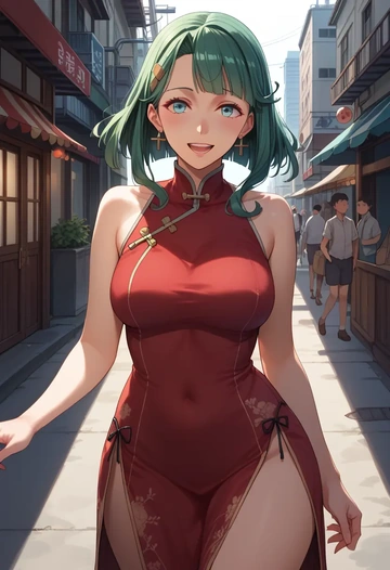 kantai_collection,yuugumo_(kancolle),qipao  - AI generated anime art