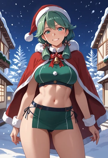 kantai_collection,yuugumo_(kancolle),Christmas,dress  - AI generated anime art