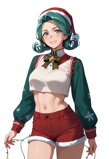 kantai_collection,yuugumo_(kancolle),Christmas,red velvet shorts  - AI generated anime art