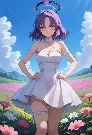 blue_archive,yuuka_(blue_archive),silk slip dress  - AI generated anime art