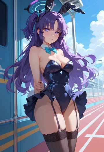 blue_archive,yuuka_(track)_(blue_archive),bunny girl  - AI generated anime art