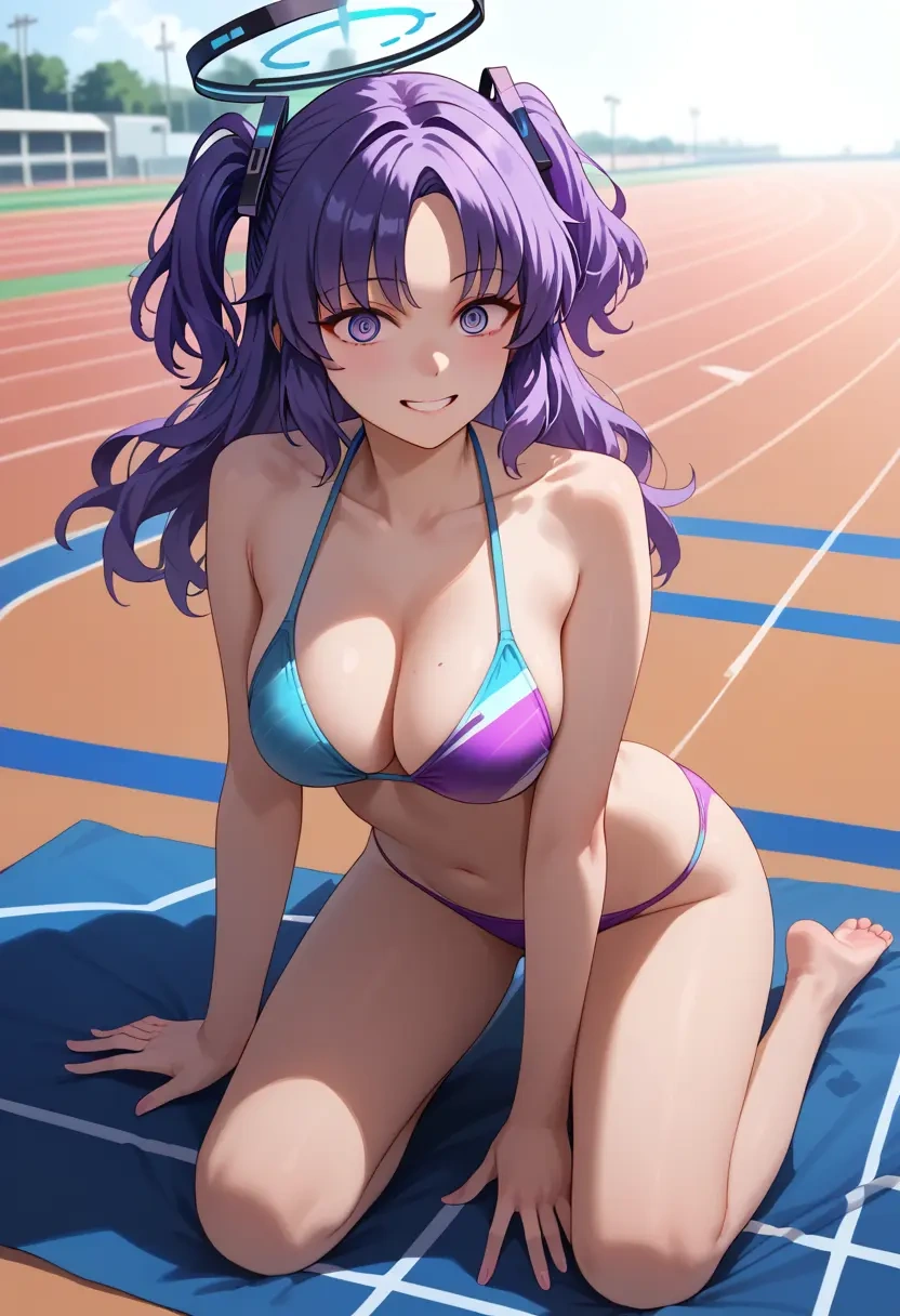 blue_archive,yuuka_(track)_(blue_archive),bikini,rainbow-colored,sexy  - 