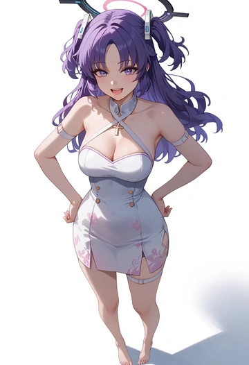 blue_archive,yuuka_(track)_(blue_archive),silk slip dress  - AI generated anime art