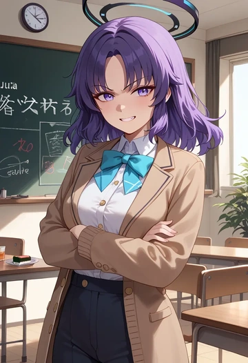 blue_archive,yuuka_(track)_(blue_archive),teacher, sweater  - AI generated anime art