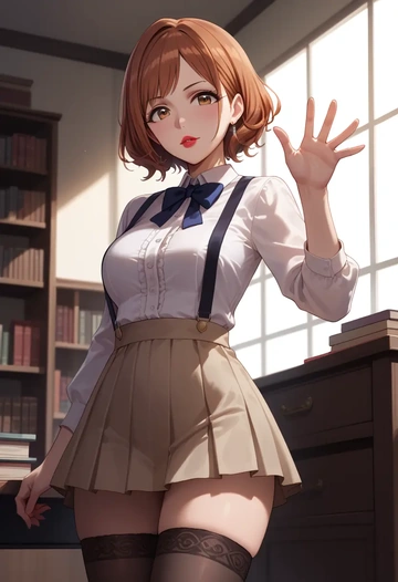 idolmaster,yuuki_haru,secretary,stockings  - AI generated anime art