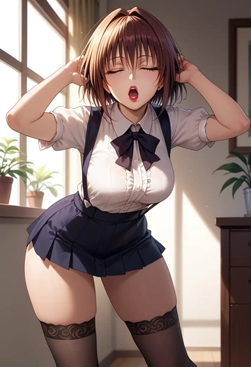 to_love_ru,yuuki_mikan,secretary,stockings  - AI generated anime art