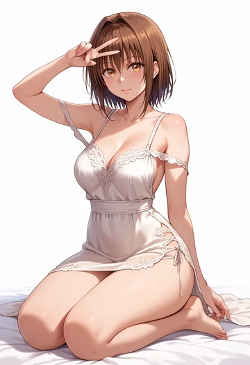 to_love_ru,yuuki_mikan,silk slip dress  - AI generated anime art