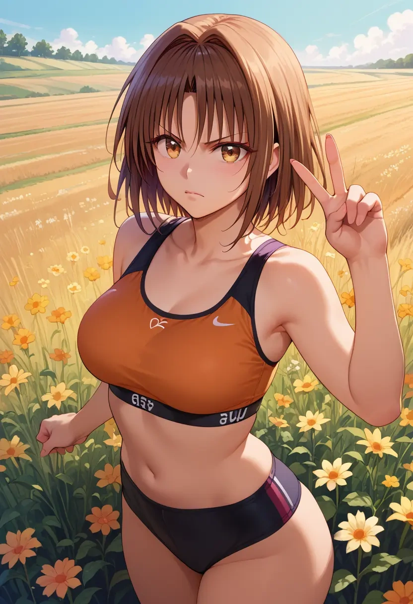 to_love_ru,yuuki_mikan,sports bra,wide-leg joggers  - 