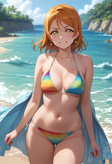 love_live,yuuki_setsuna_(love_live),bikini,rainbow-colored,sexy  - AI generated anime art