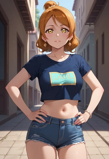 love_live,yuuki_setsuna_(love_live),denim shorts  - AI generated anime art