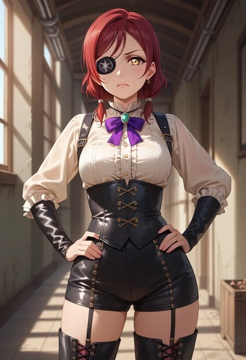 love_live,yuuki_setsuna_(love_live),pirate  - AI generated anime art