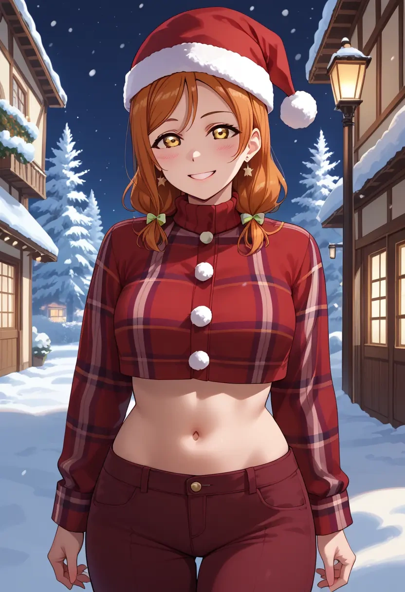 love_live,yuuki_setsuna_(love_live),Christmas,plaid trousers  - 