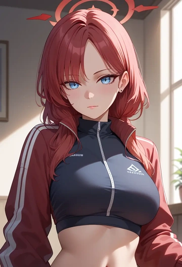 blue_archive,yuzu_(blue_archive),athletic,track suit  - AI generated anime art