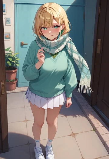 hololive,yuzuki_choco,spring,student uniform,knit sweater  - AI generated anime art