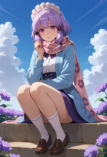 voiceroid,yuzuki_yukari,spring,student uniform,cardigan  - AI generated anime art