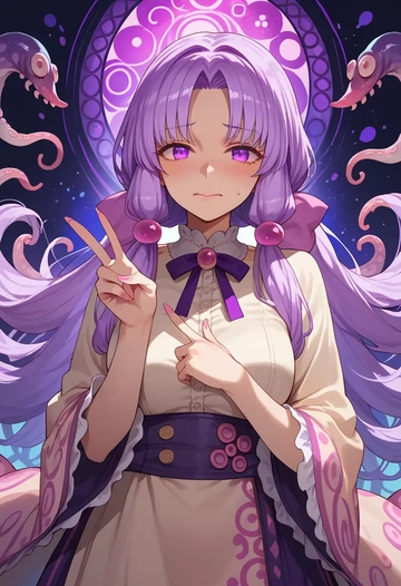 voiceroid,yuzuki_yukari,abstract art blouse,dolphin shorts  - AI generated anime art