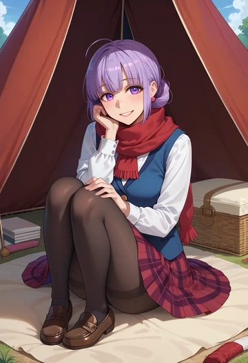 voiceroid,yuzuki_yukari,winter,student uniform,vest  - AI generated anime art