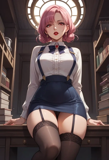 guilty_crown,yuzuriha_inori,secretary,stockings  - AI generated anime art