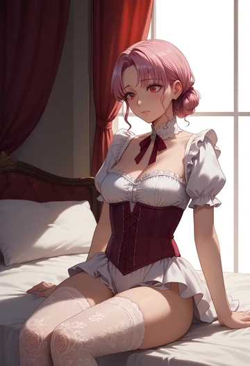 guilty_crown,yuzuriha_inori,Victorian-era,stockings,sexy  - AI generated anime art