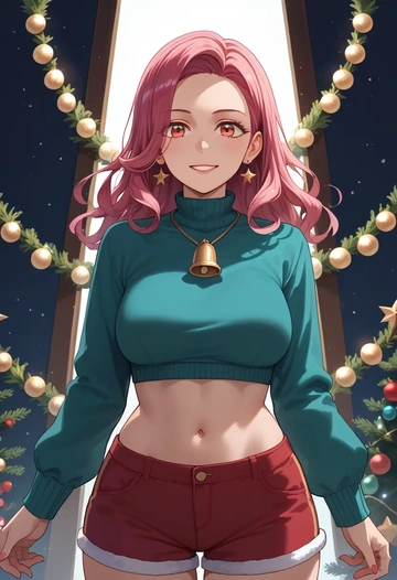 guilty_crown,yuzuriha_inori,Christmas,red velvet shorts  - AI generated anime art