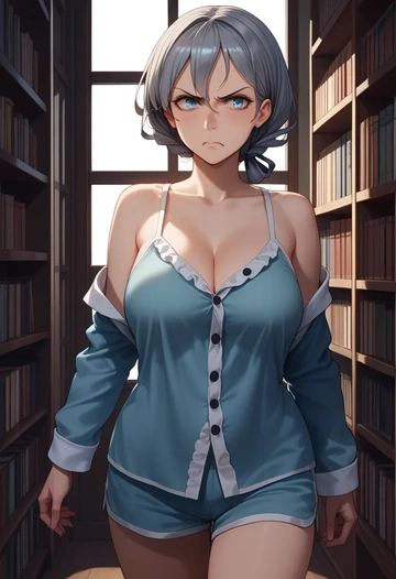 kantai_collection,z1_leberecht_maass_(kancolle),pajamas, low-waisted shorts  - AI generated anime art