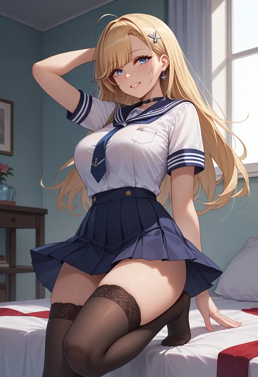 azur_lane,z23_(azur_lane),jk uniform, stockings  - 