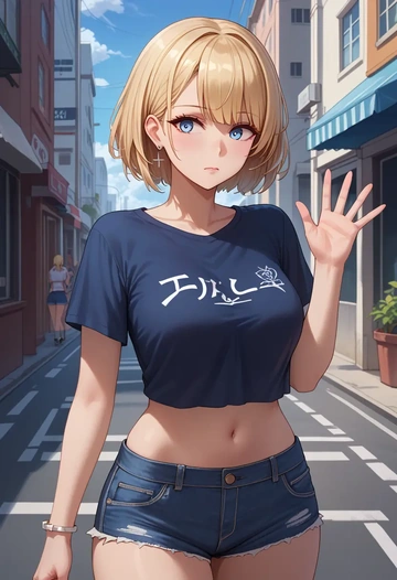 azur_lane,z23_(azur_lane),denim shorts  - AI generated anime art