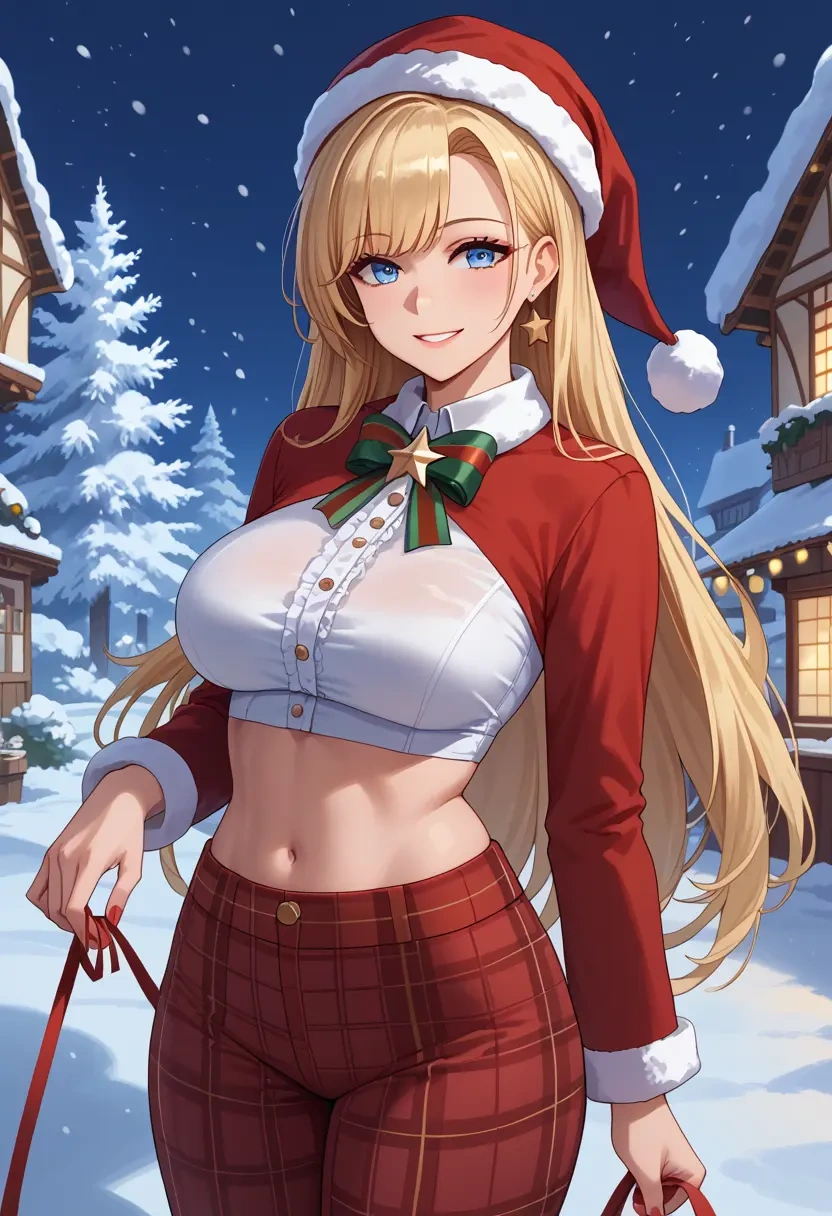 azur_lane,z23_(azur_lane),Christmas,plaid trousers  - 