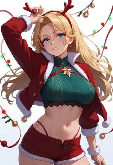 azur_lane,z23_(azur_lane),Christmas,red velvet shorts  - AI generated anime art