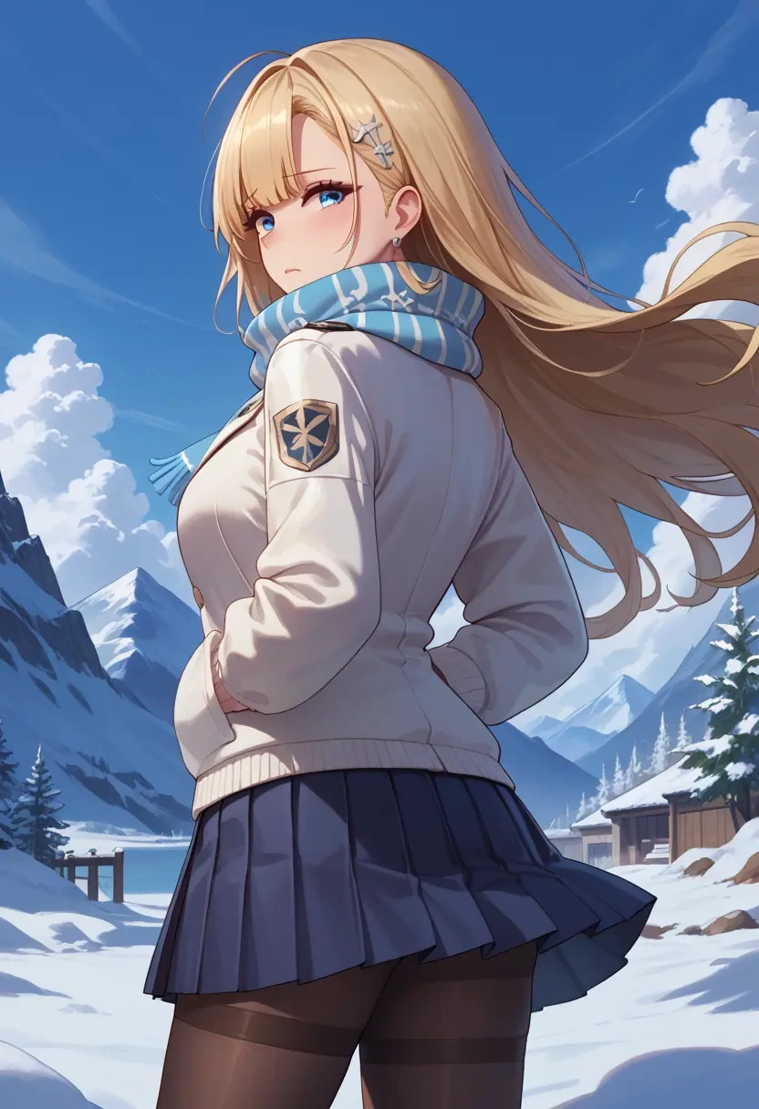 azur_lane,z23_(azur_lane),winter,student uniform,puffer jacket  - 