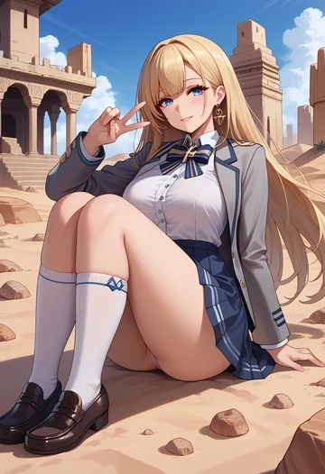 azur_lane,z23_(azur_lane),winter,student uniform,blazer  - AI generated anime art