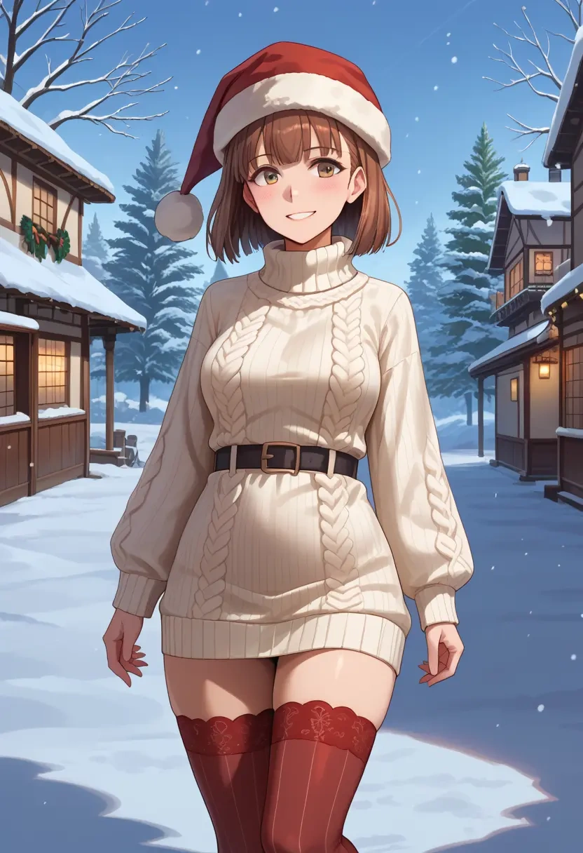 kantai_collection,z3_max_schultz_(kancolle),Christmas,sweater dress,stockings  - 