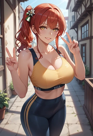 azur_lane,zara_(azur_lane),yoga shorts, bra  - AI generated anime art