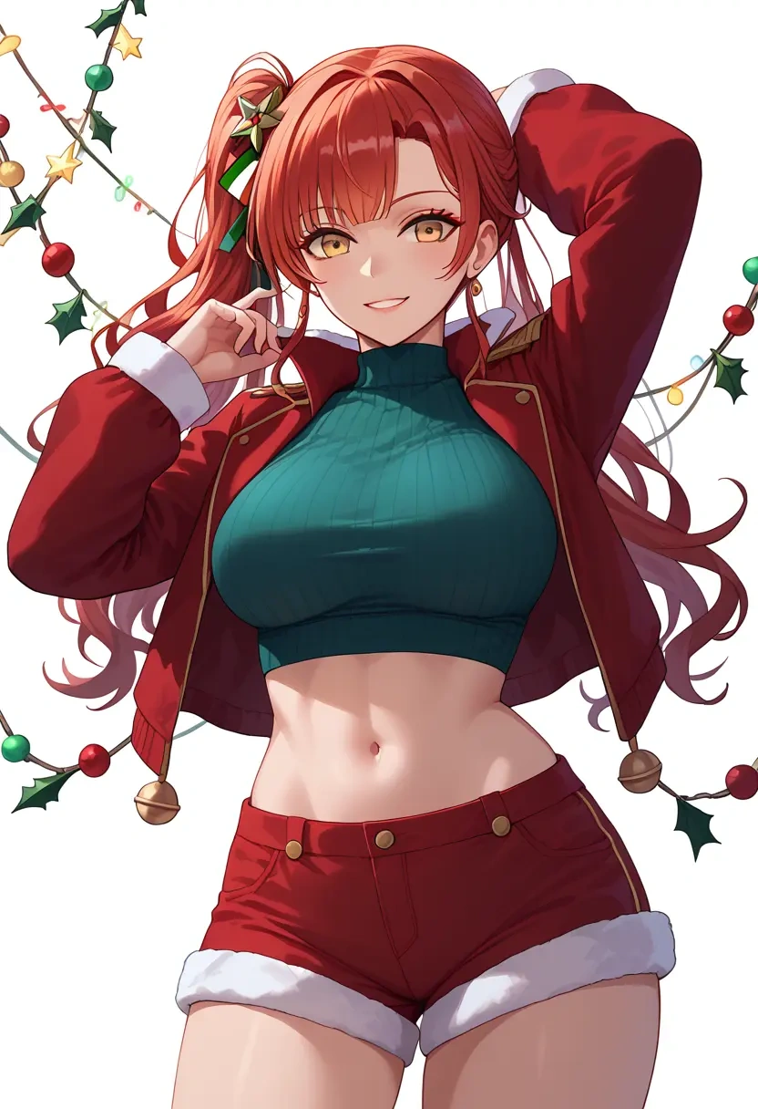 azur_lane,zara_(azur_lane),Christmas,red velvet shorts  - 