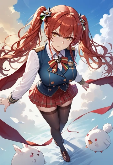 azur_lane,zara_(azur_lane),winter,student uniform,vest  - AI generated anime art