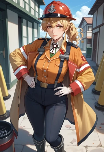 kantai_collection,zara_(kancolle),firefighter  - AI generated anime art