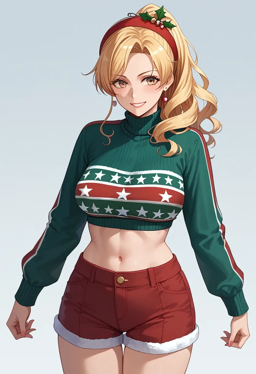 kantai_collection,zara_(kancolle),Christmas,red velvet shorts  - 