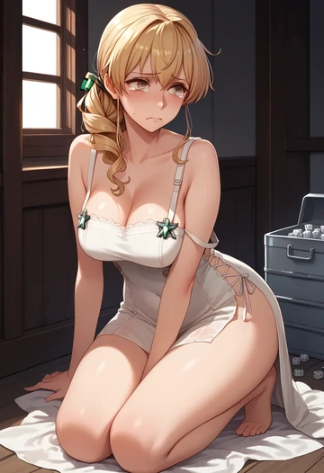 kantai_collection,zara_(kancolle),silk slip dress  - AI generated anime art