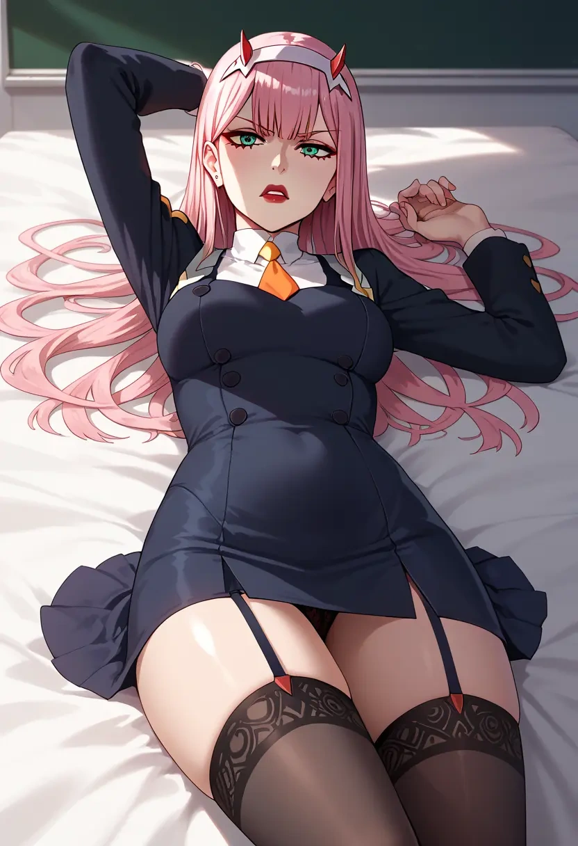 darling_in_the_franxx,zero_two_(darling_in_the_franxx),secretary,stockings  - 