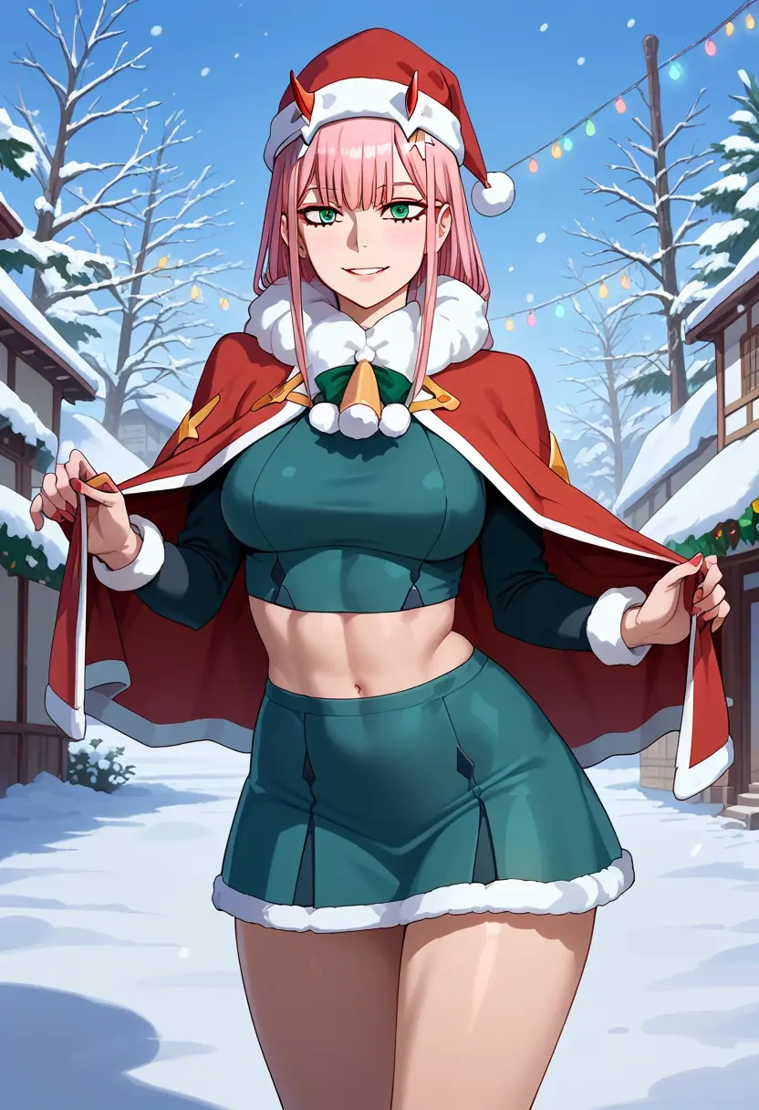 darling_in_the_franxx,zero_two_(darling_in_the_franxx),Christmas,dress  - 