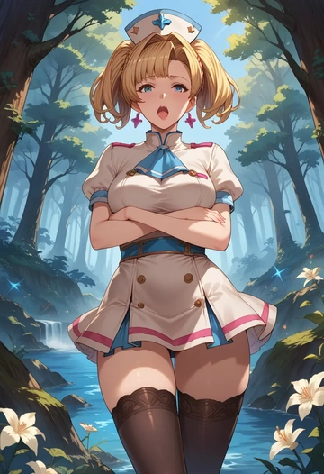 granblue_fantasy,zeta_(granblue_fantasy),nurse pantyhose,mini skirt, sexy  - AI generated anime art