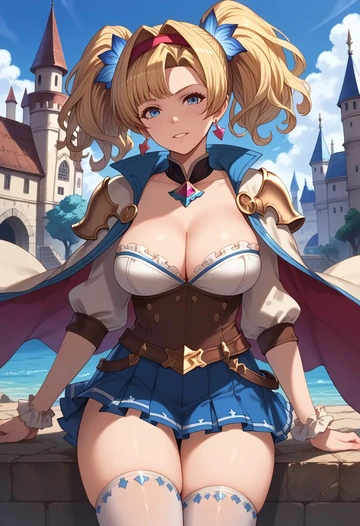 granblue_fantasy,zeta_(granblue_fantasy),mini skirt,stockings  - AI generated anime art