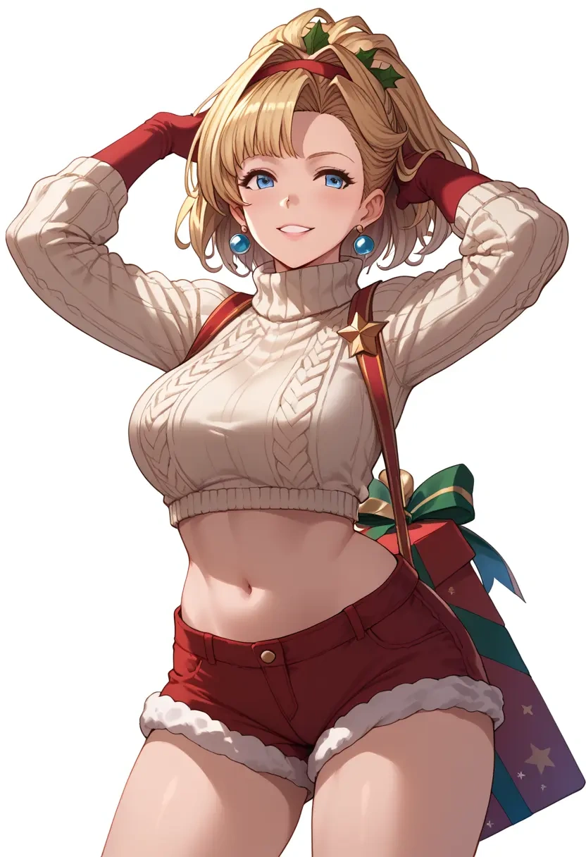 granblue_fantasy,zeta_(granblue_fantasy),Christmas,red velvet shorts,turtleneck sweater  - 