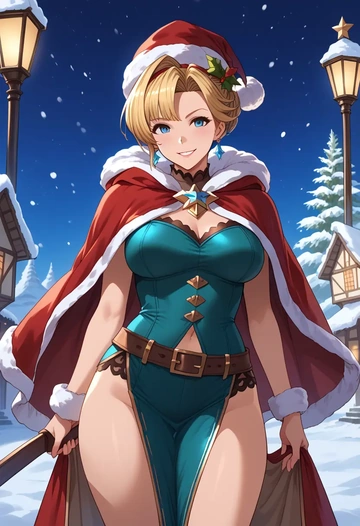 granblue_fantasy,zeta_(granblue_fantasy),Christmas,dress  - AI generated anime art