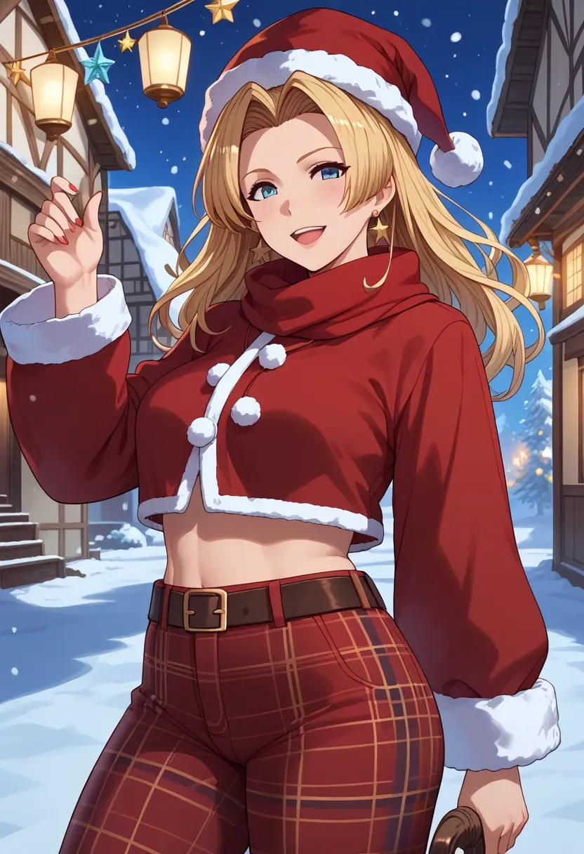 granblue_fantasy,zeta_(granblue_fantasy),Christmas,plaid trousers  - 