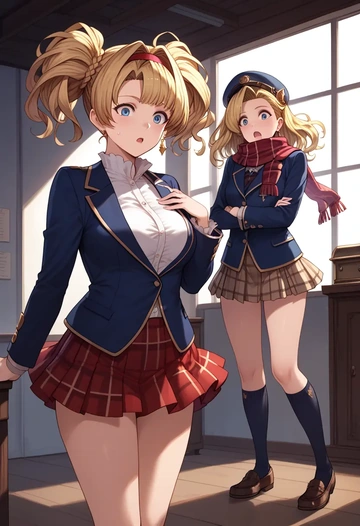 granblue_fantasy,zeta_(granblue_fantasy),winter,student uniform,plaid skirt  - AI generated anime art